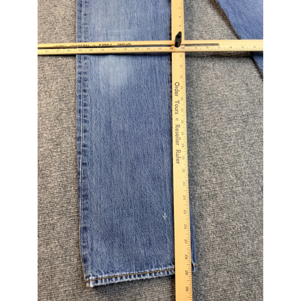 Levis 501 Original Fit Mens 34x32 Blue Denim Jeans Straight Leg Workwear Pants - Picture 5 of 9